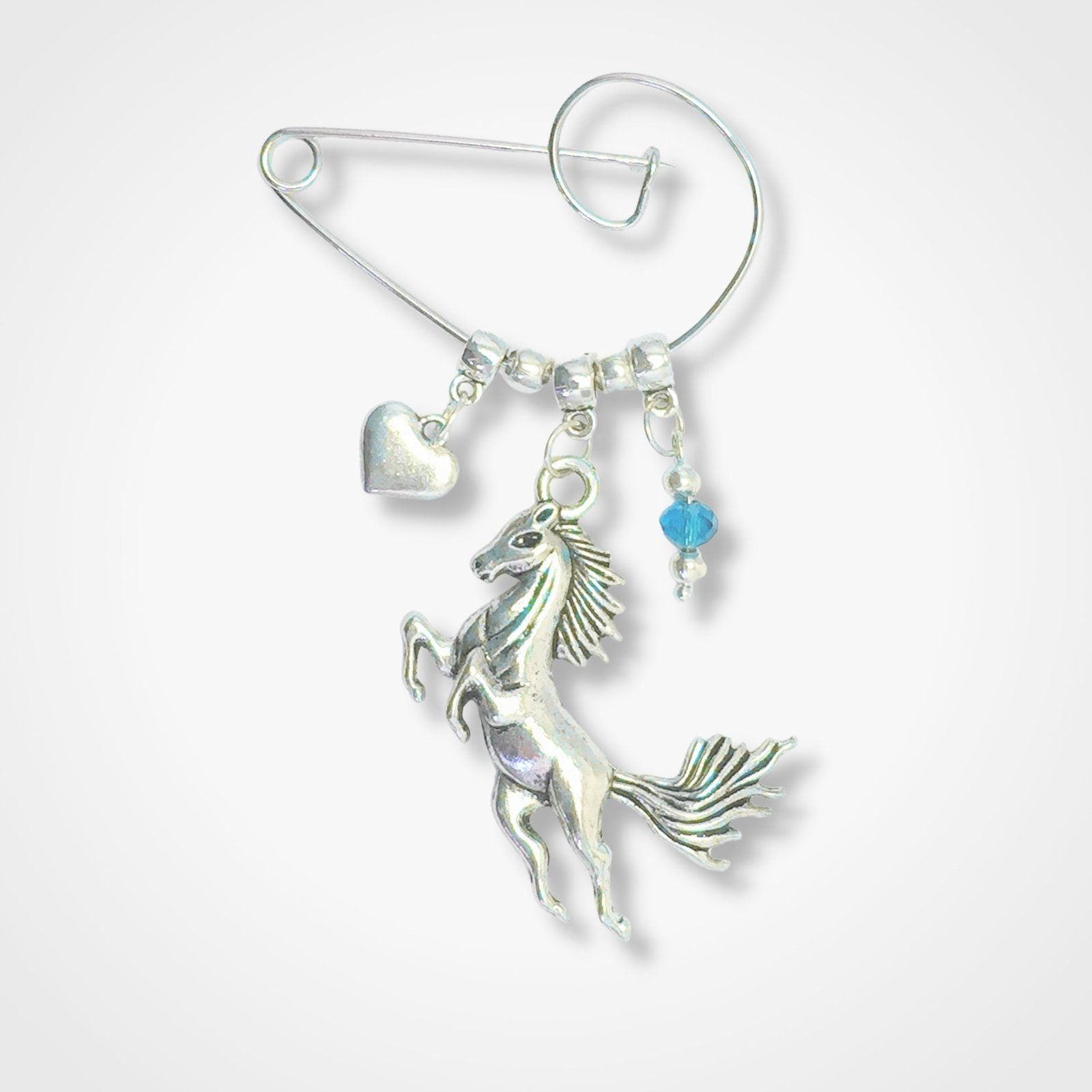Horse Swirl Brooch Silver