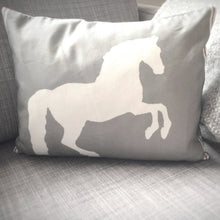 Load image into Gallery viewer, Horse Torchon Cushion Cover Grey
