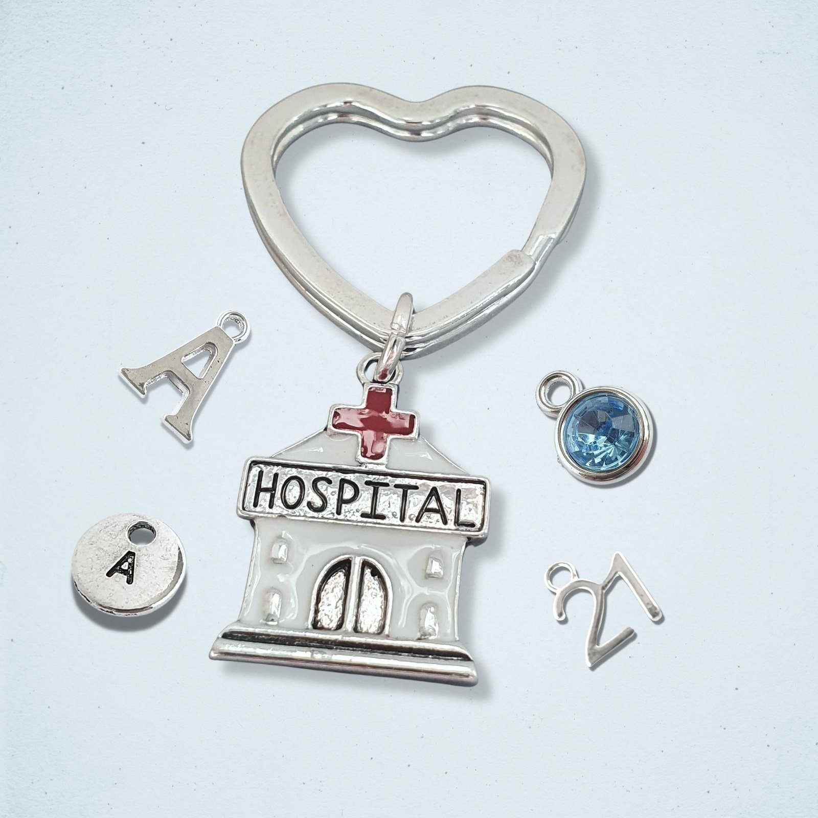 Hospital Keyring Silver