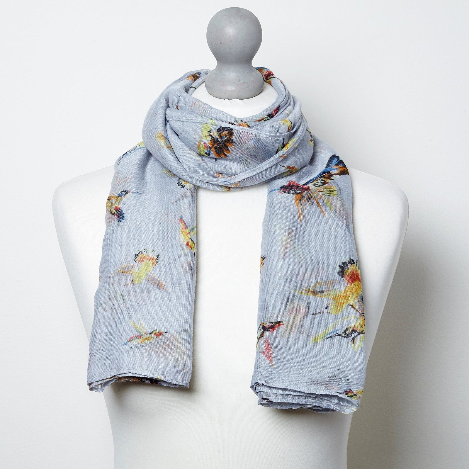 Hummingbird Scarf Grey
