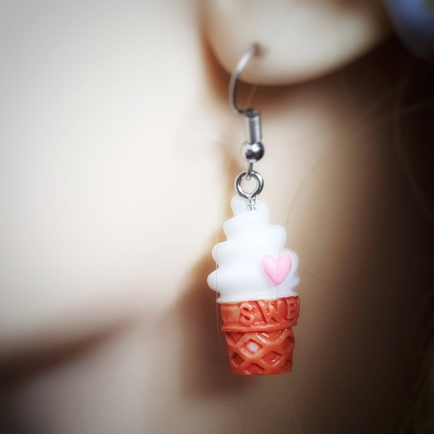 Ice cream Cone Earrings Resin