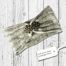 Load image into Gallery viewer, Jewelled Cable Headband Grey
