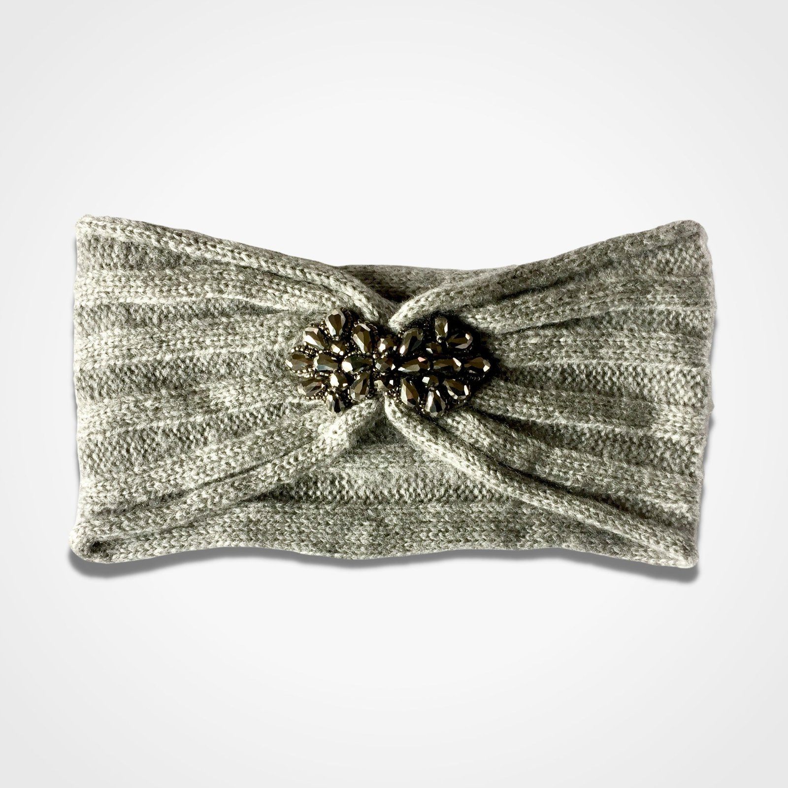 Jewelled Cable Headband Grey