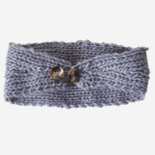 Load image into Gallery viewer, Knitted Flower Headband Grey
