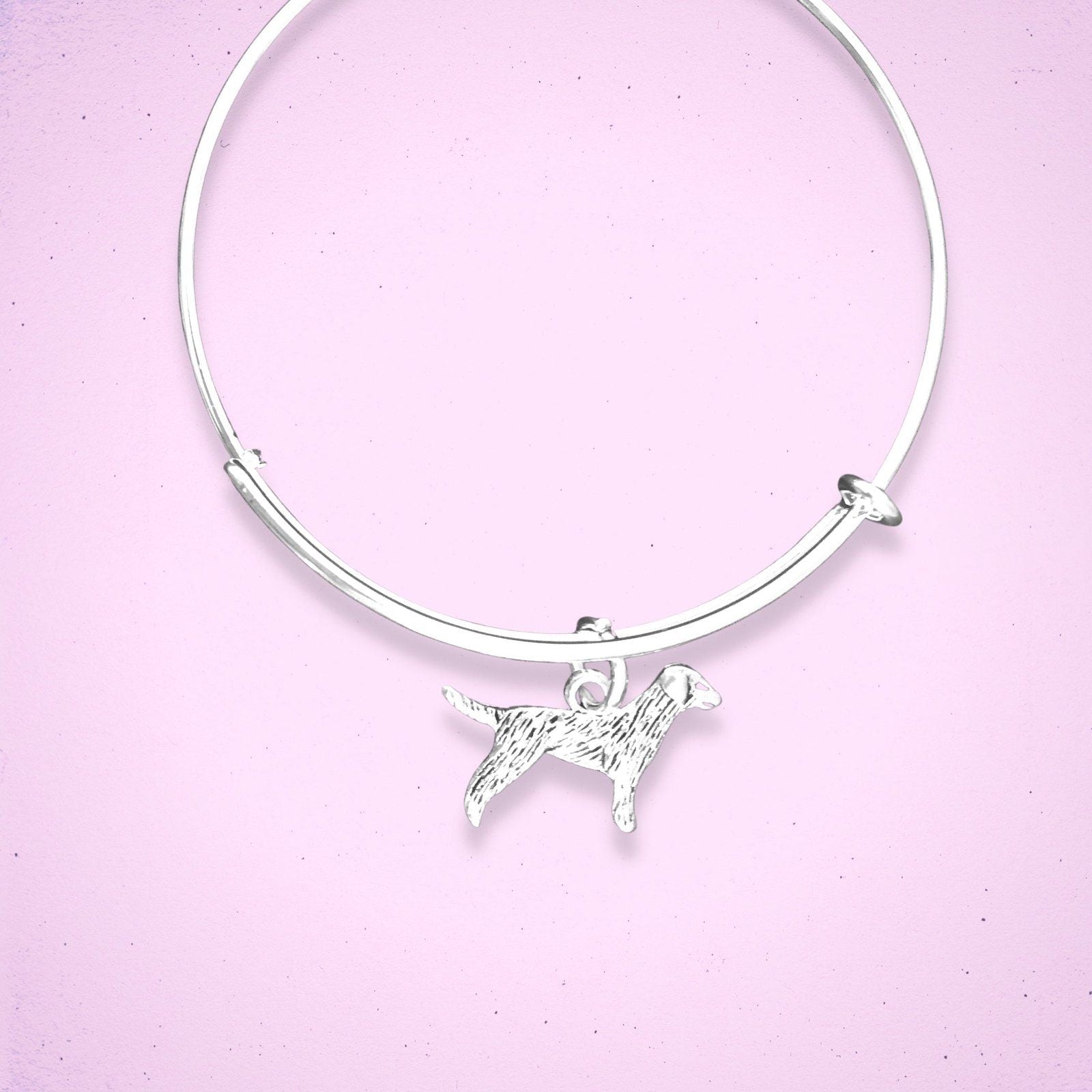 Labrador Charm Bangle Silver