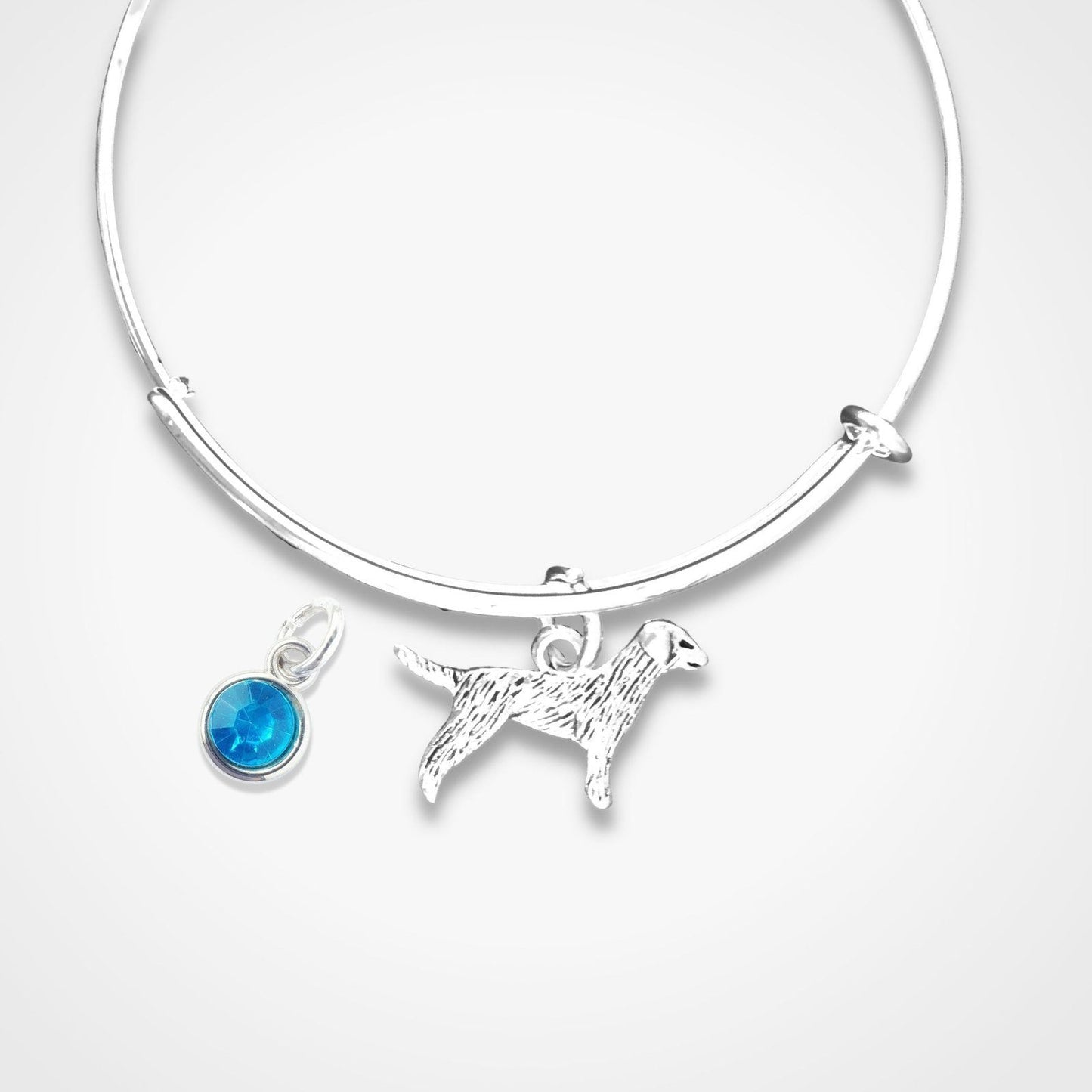 Labrador Charm Bangle Silver