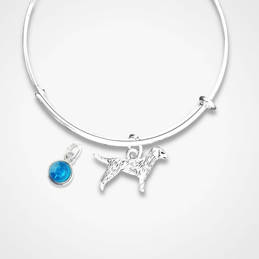 Labrador Charm Bangle Silver