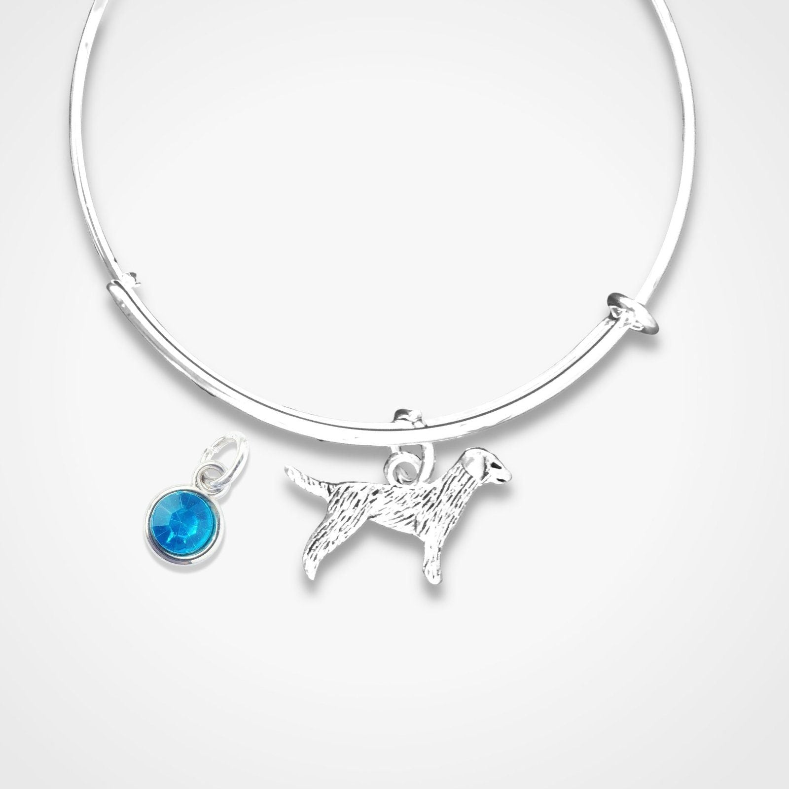 Labrador Charm Bangle Silver Juliet English