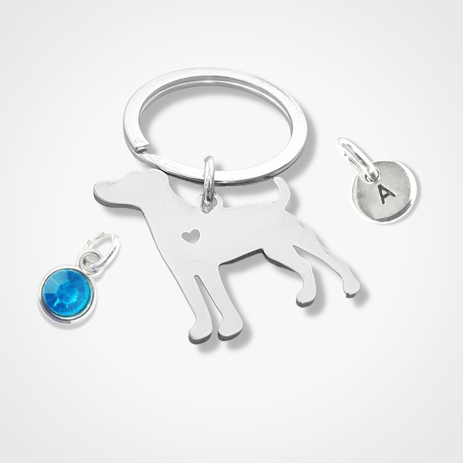 Labrador Dog Keyring Silver