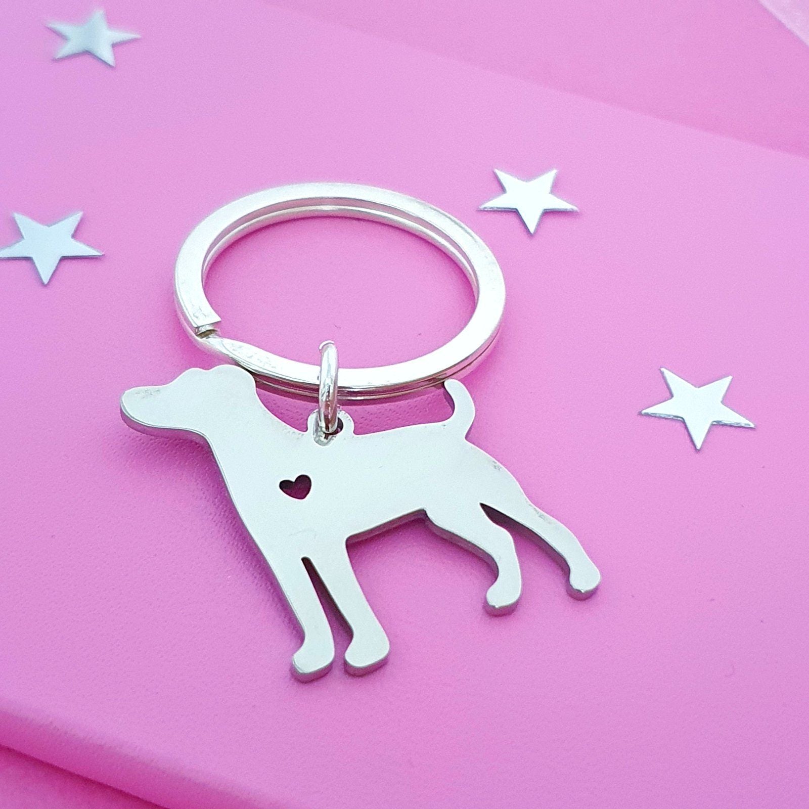 Labrador Dog Keyring Silver