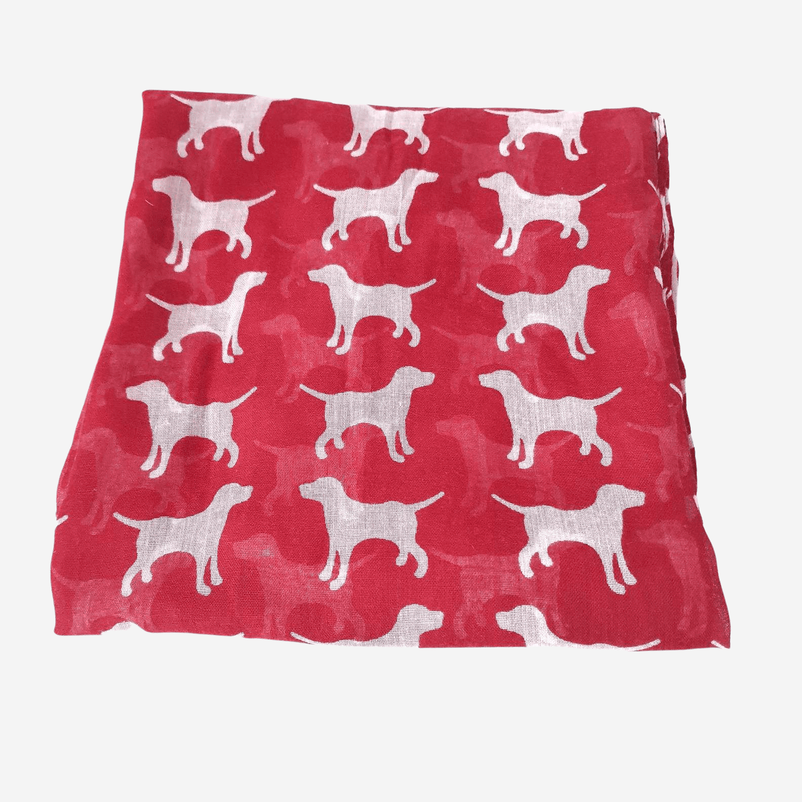 Labrador Print Scarf Red