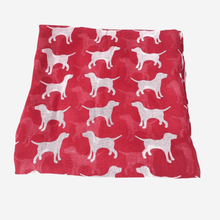 Load image into Gallery viewer, Labrador Print Scarf Red
