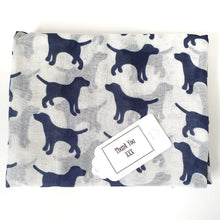 Load image into Gallery viewer, Labrador Print Scarf White
