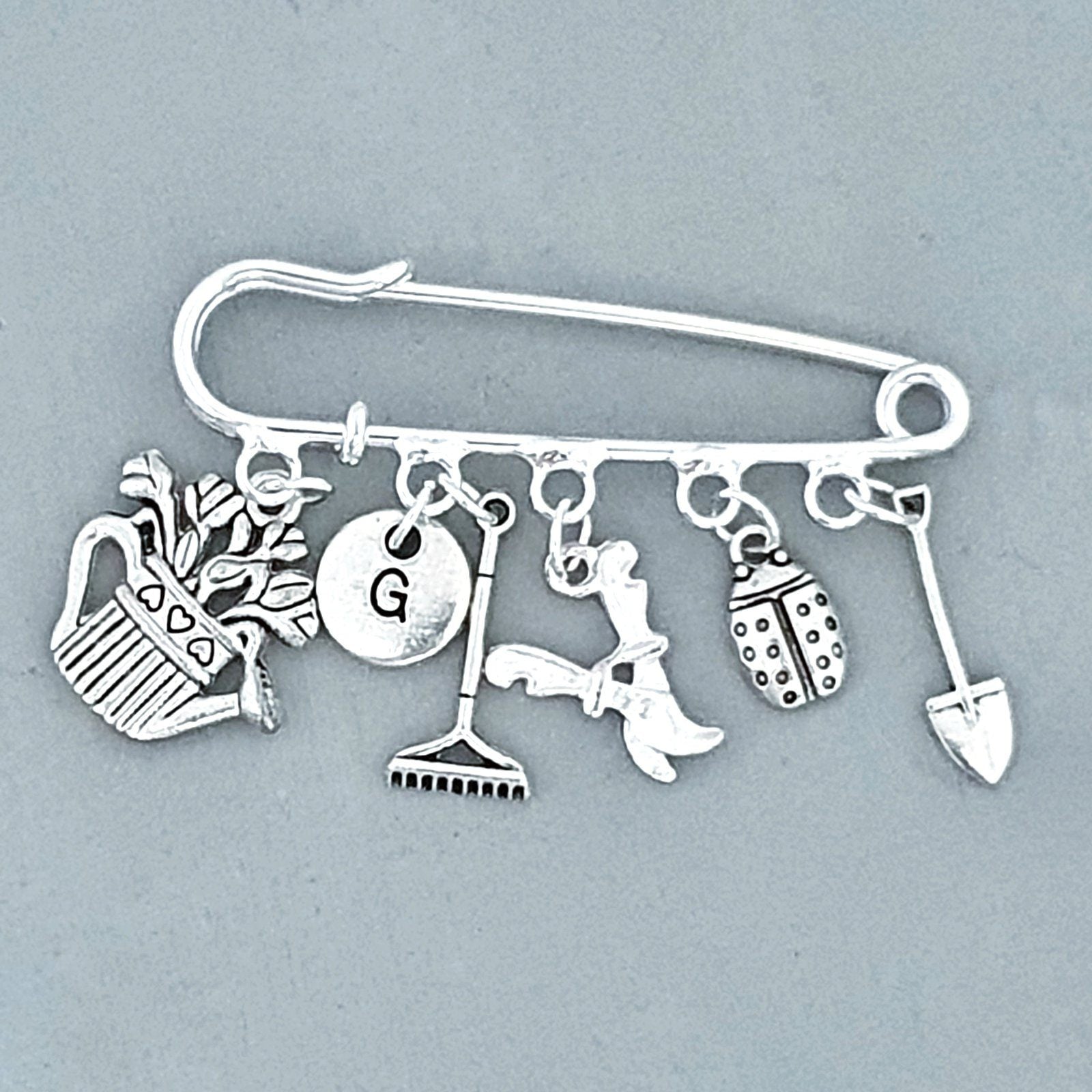 Ladybird Garden Brooch Silver