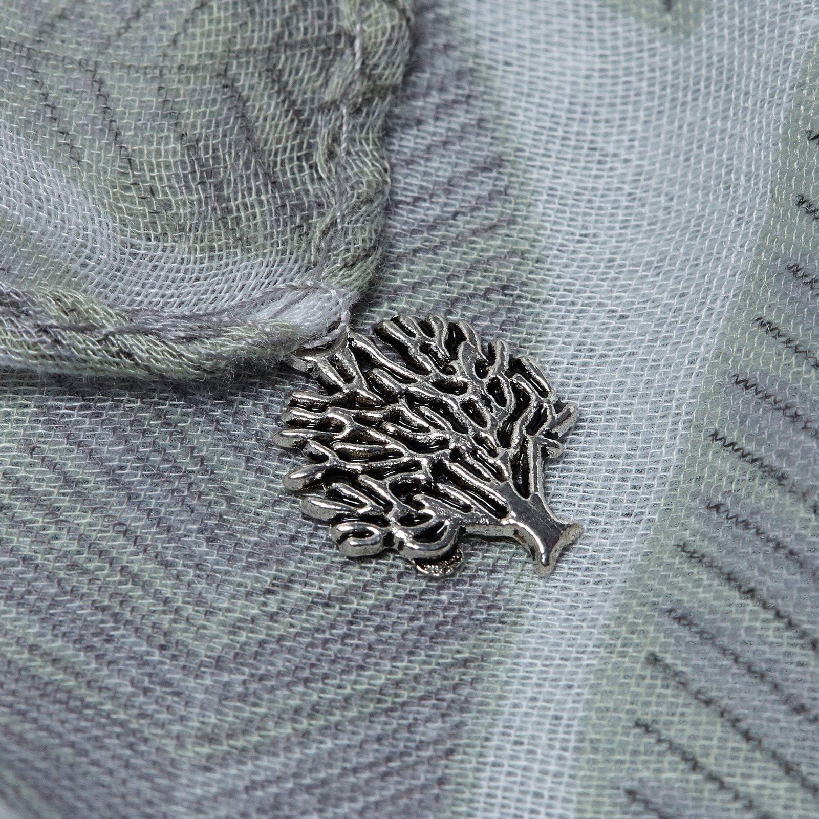 Leaf Print Scarf Grey