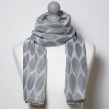 Load image into Gallery viewer, Leaf Print Scarf Grey
