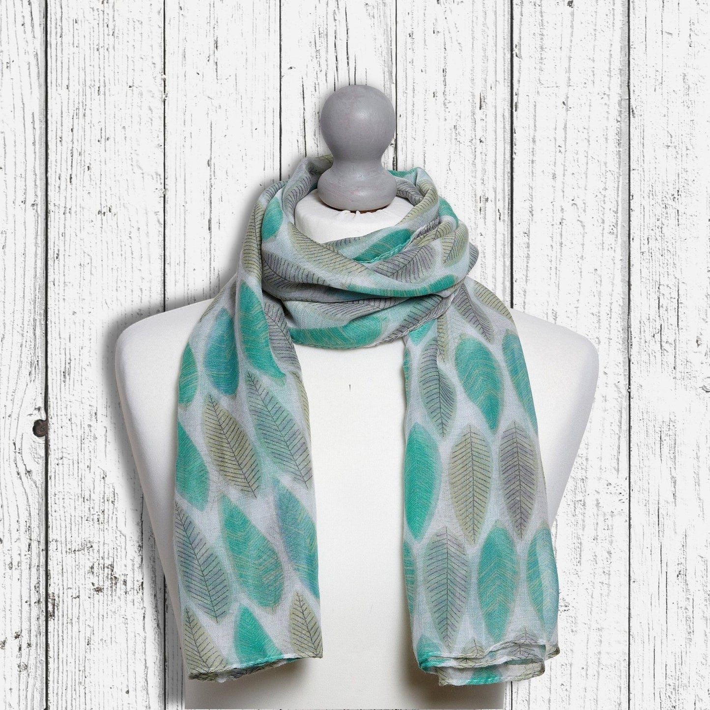 Leaf Print Scarf Mint
