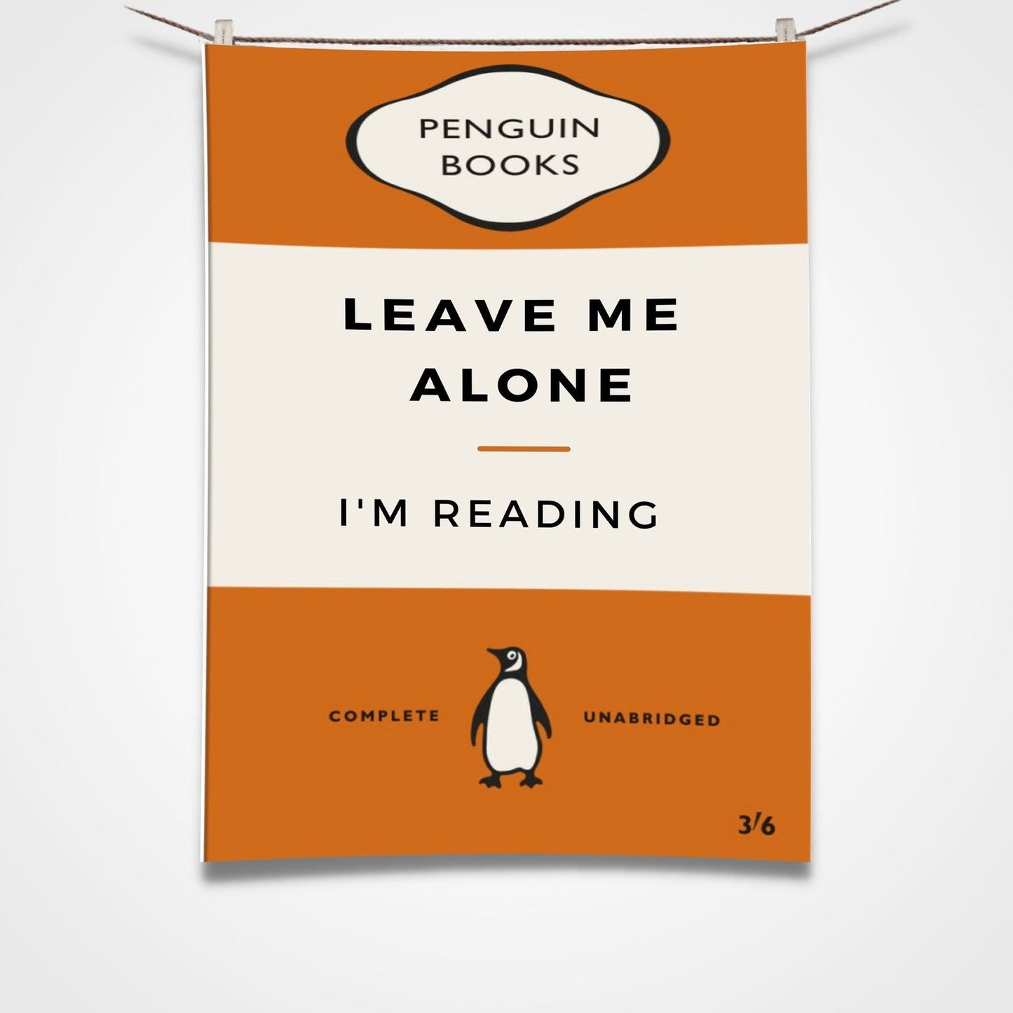 Leave Alone Tea Towel Orange