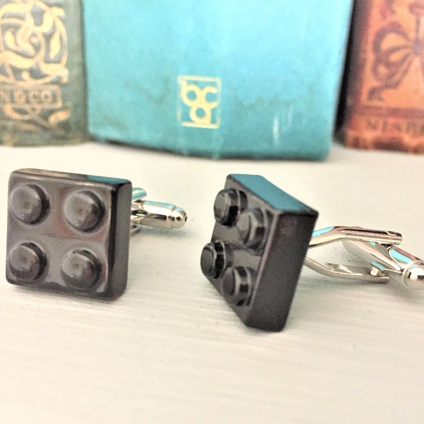 Lego Brick Cufflinks Black Resin
