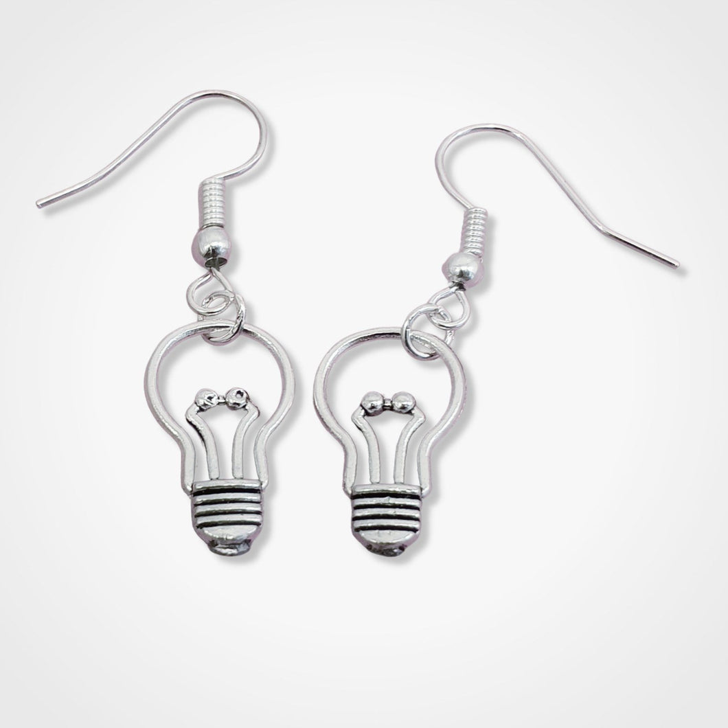 Light Bulb Earrings Silver