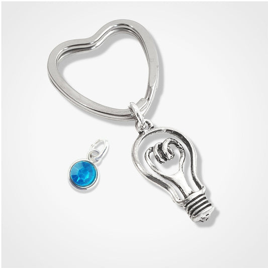 Light Bulb Keyring Silver