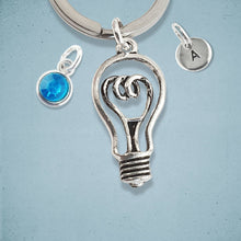 Load image into Gallery viewer, Lightbulb Keyring Silver
