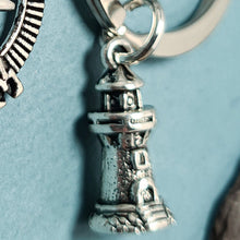 Load image into Gallery viewer, Lighthouse Compass Keyring Silver

