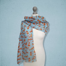 Load image into Gallery viewer, Little Foxes Scarf Aqua
