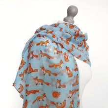 Load image into Gallery viewer, Little Foxes Scarf Aqua
