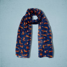 Load image into Gallery viewer, Little Foxes Scarf Dark Blue
