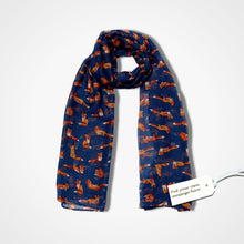 Load image into Gallery viewer, Little Foxes Scarf Dark Blue
