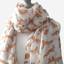Load image into Gallery viewer, Little Foxes Scarf White
