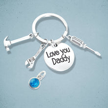 Load image into Gallery viewer, Love Daddy Tools Keyring Silver
