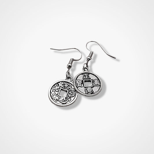 Lucky Coin Earrings Silver