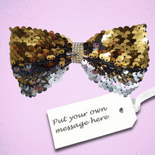 Load image into Gallery viewer, Mermaid Sequin Dog Bow Tie Gold Silver
