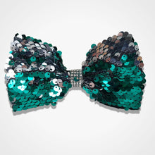 Load image into Gallery viewer, Mermaid Sequin Dog Bow Tie Green Silver
