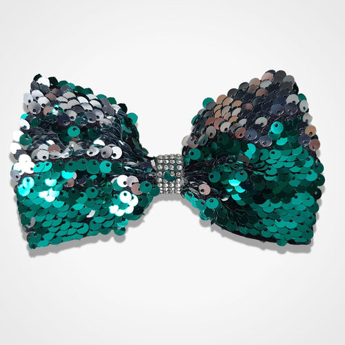 Mermaid Sequin Dog Bow Tie Green Silver