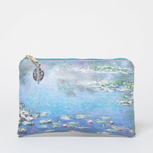 Load image into Gallery viewer, Monet Water Lilies Make Cosmetics Bag Blue
