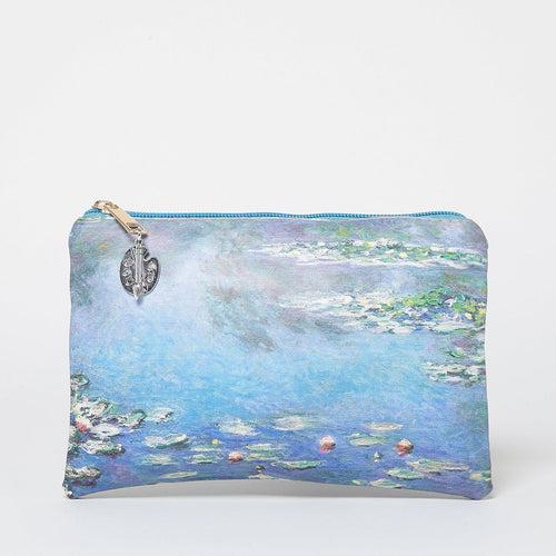 Monet Water Lilies Make Cosmetics Bag Blue