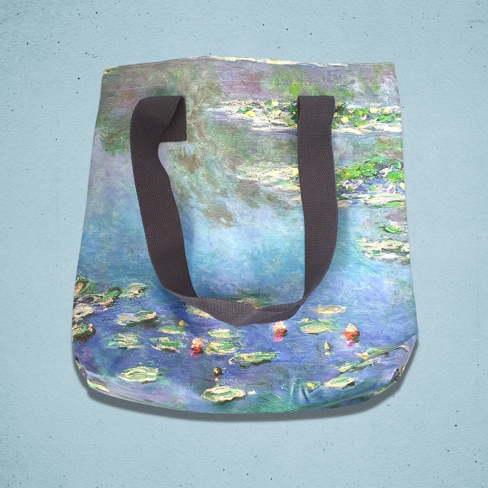Monet Water Lilies Print Shopper Blue