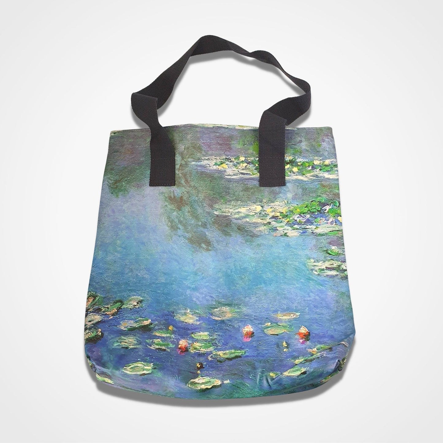 Monet Water Lilies Print Shopper Blue