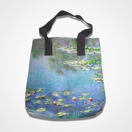 Monet Water Lilies Print Shopper Blue