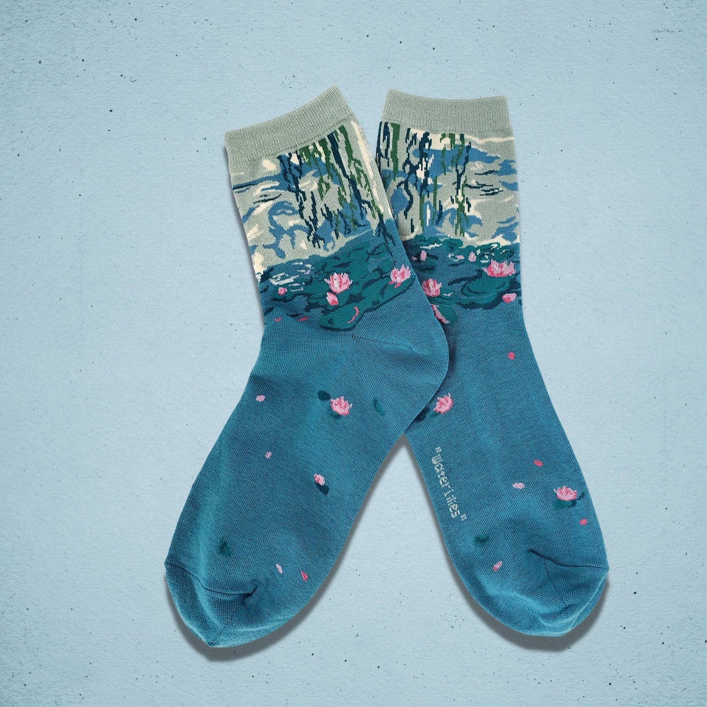 Monet Water Lilies Socks Green Blue