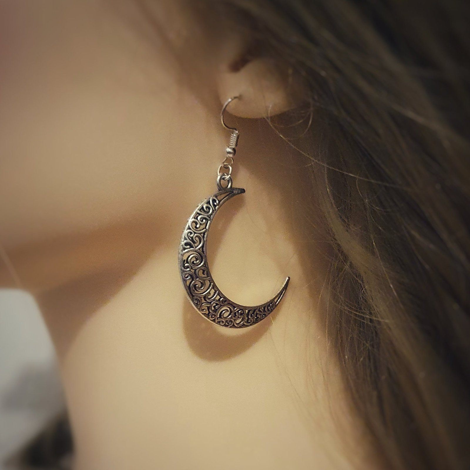 Moon Earrings Silver