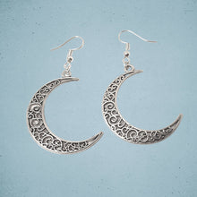 Load image into Gallery viewer, Moon Earrings Silver
