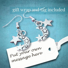 Load image into Gallery viewer, Moon Stars Earrings Silver
