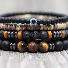 Load image into Gallery viewer, Multi Layer Wood Lava Stone Bracelet
