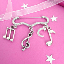 Load image into Gallery viewer, Music Lover Brooch Silver
