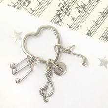 Load image into Gallery viewer, Music Lover Keyring Silver
