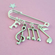 Load image into Gallery viewer, Music Lovers Brooch Silver
